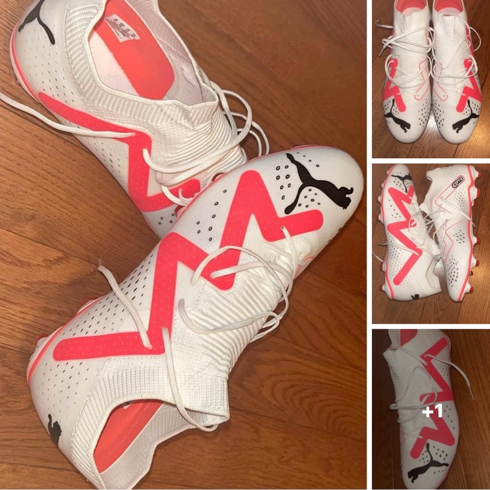 BRAND NEW SIZE 12 Puma Orange and White Soccer Cleats